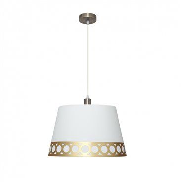 FAB 114894029 | Pingente Dália 1xe27 Branco/dourado