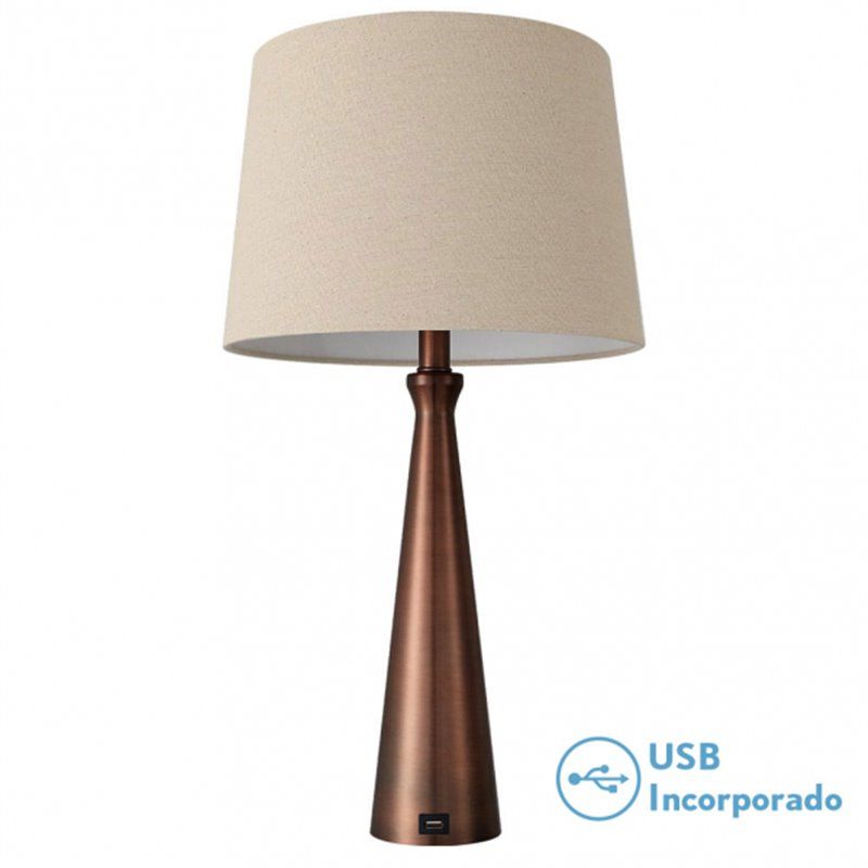 FAB 130771002 | Sobremesa Pearl 1xe27 Marron 61x33x33 Cm Puerto Usb
