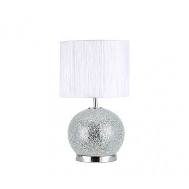 FAB 138472020 | Sobremesa Cristal Secoya 1xe27+LED 5W 4000K 2 Encend.indep  50x30x30 Cm Mosaico Espejo/cromo  C/pant Blanca 