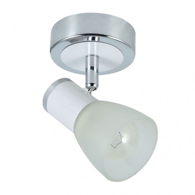 FAB 141981001 | Holofote Cholo 1xe14 Branco/cromo 14x8,5x11,5 Cm