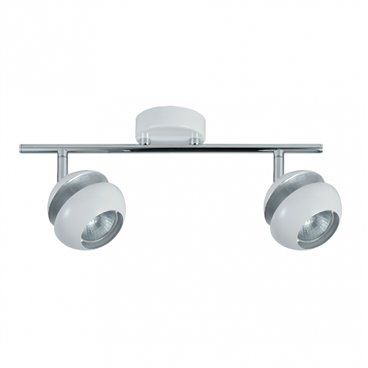 FAB 142092001 | Regleta Beethoven 2xgu10 Blanco/plata   14x36,5x8,5 Cm