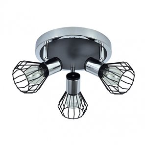 FAB 142283009 | Plafon Mateo 3xe14 Cromo/preto 15x28x28 Cm