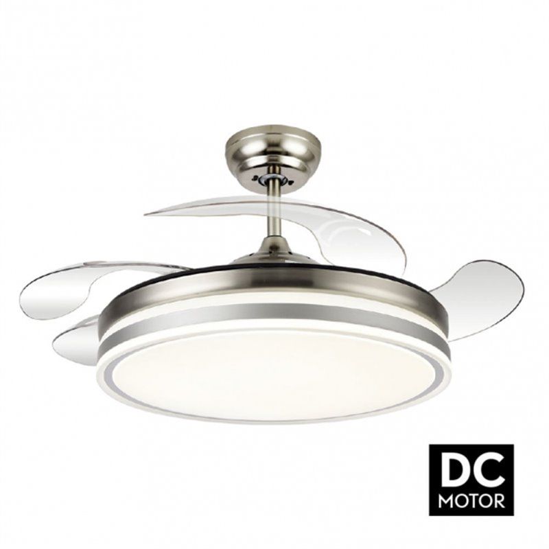 FAB 142591403 | Ventilador Bayomo 72w 3600lm Niquel 4 Aspas Desp. 32x55/108 D.3 Color.motor Dc.remoto