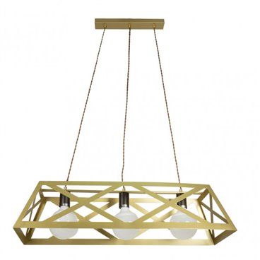 FAB 142993102 | Colgante Rectangular Melli 3xe27 Oro  Regx85x30 Cm