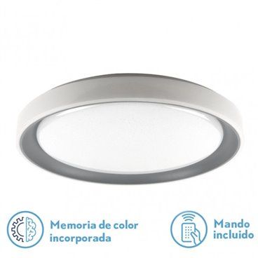 FAB 146185228 | Plafon Luanda 96w 3000-4000-6000k Gris Red.7x49,5d   10800lm Reg.intens. C.remoto C/memoria