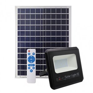 FAB 147280609 | Proyector Solar Malaquita 60w 6500k Negro 5400lm (23x25,5x6,5)(35x35x2)cm Mando Y Cable 5m