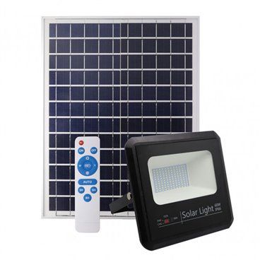 FAB 147280609 | Projetor Solar Malaquita 60w 6500k Preto 5400lm (23x25,5x6,5)(35x35x2)cm Controle Remoto e Cabo de 5m