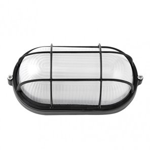 FAB 148162209 | Aplique Ext.oval Aluminio Apus Grande 1xe27 Negro 11,5x27,5x15,5 Cm Ip44