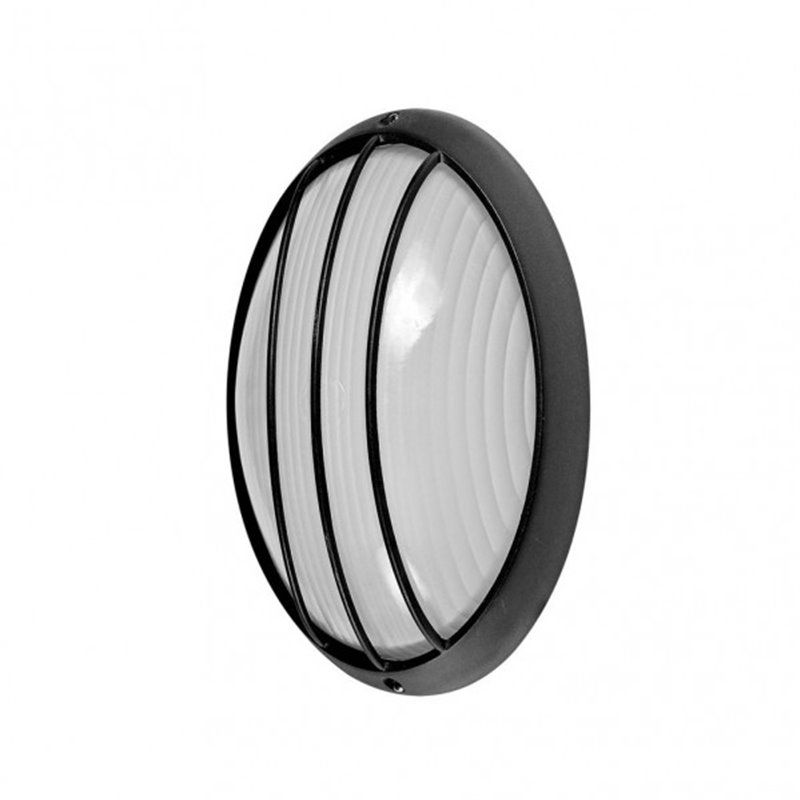 FAB 148461009 | Aplique Ext.oval Aluminio Aquila Peq.1xe27 Negro  10,5x22x14 Cm Ip44