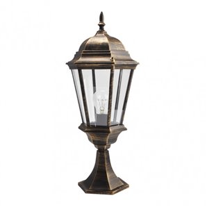 FAB 149771016 | Sobremuro Exterior Aluminio Regulus 1xe27 Neg/oro 56x23x23 Cm Ip44