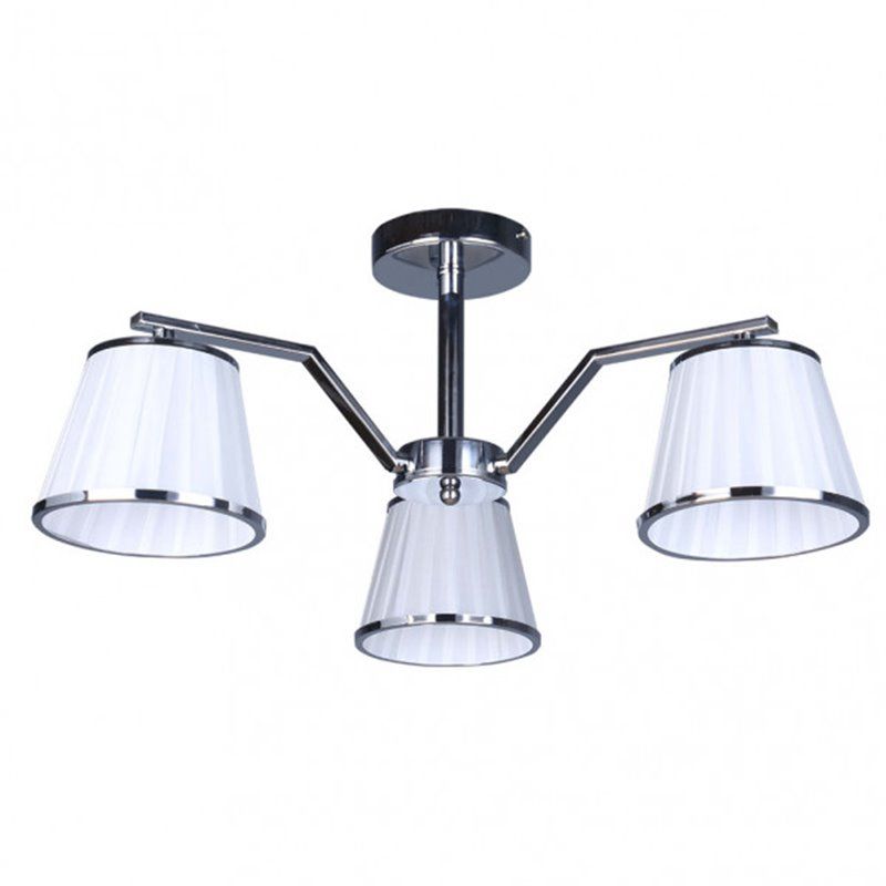 FAB 151653020 | Lâmpada Trebol 3xe14 Cromo Tela Branca 24x56x56 Cm