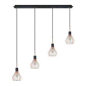 FAB 153594073 | Colgante San Petersburgo 4xe14 Negro/cobre Regx83x13 Cm