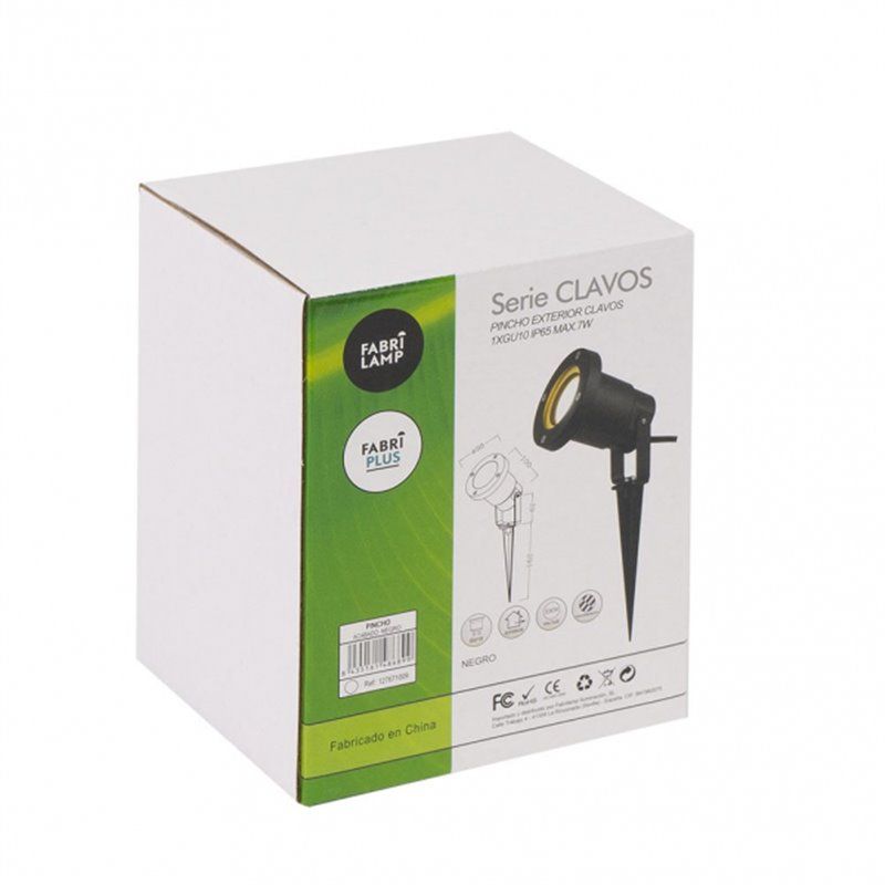 FAB 127671009 | Pincho Exterior Clavos 1xegu10 Negro Policarbonato Ip65  16,2x9,8d