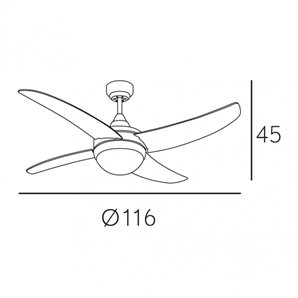 FAB DC072292402 | Ventilador Dc Marron Rústico Osiris 4 Aspas Nogal 2xe27 45x116x116 Cm 6 Veloc. C/remoto 2