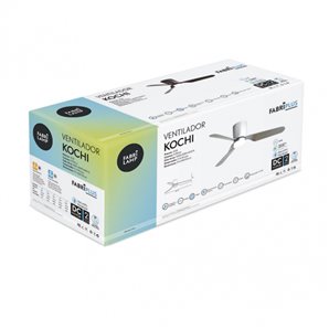 FAB 129191301 | Ventilad 18w Dc Kochi Blanco 3 Aspas Blancas 5 Velocidades C/remoto Temporizador 132 D 2