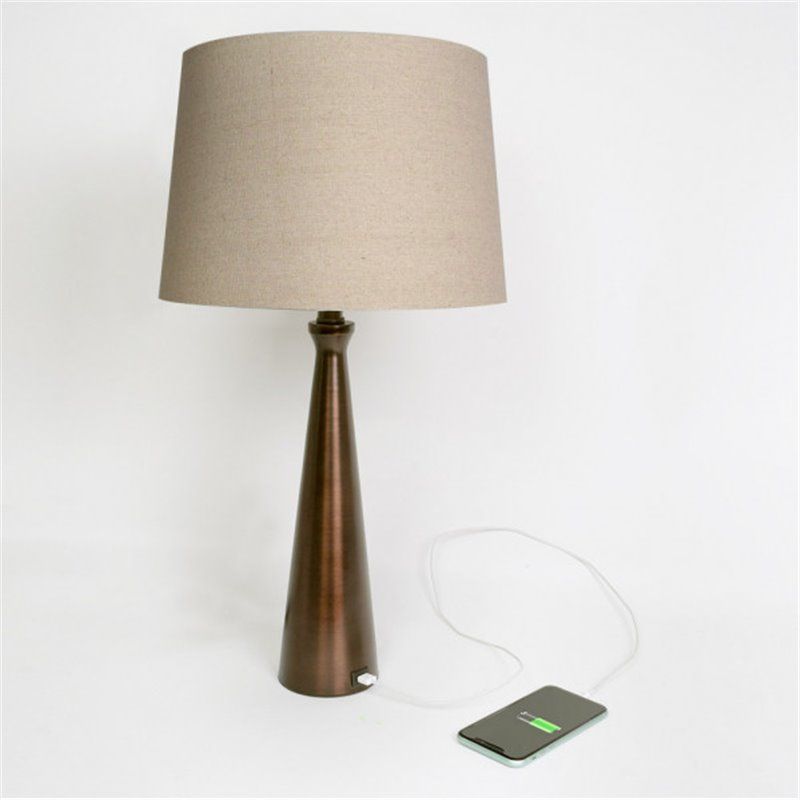 FAB 130771002 | Sobremesa Pearl 1xe27 Marron 61x33x33 Cm Puerto Usb