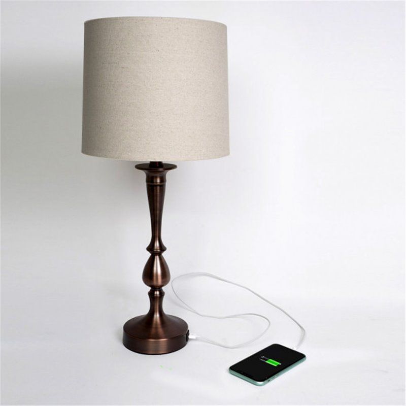 FAB 130871002 | Sobremesa Khalifa1xe27 Marron 60´5x28x28 Cm Puerto Usb