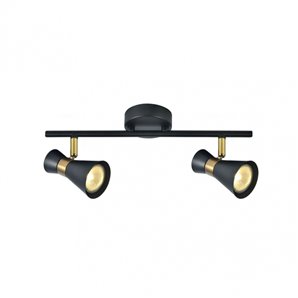 FAB 142392009 | Regleta Maximo 2xgu10 Negro/cuero 15x36,5x8,5 Cm 2