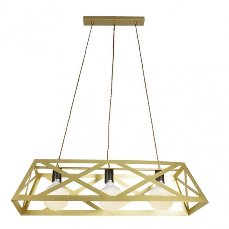 FAB 142993102 | Colgante Rectangular Melli 3xe27 Oro  Regx85x30 Cm