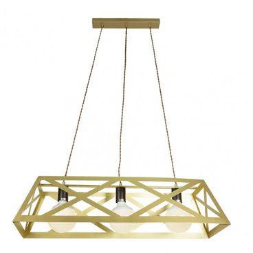 FAB 142993102 | Colgante Rectangular Melli 3xe27 Oro  Regx85x30 Cm