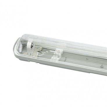 FAB 150491120 | Pantalla Estanca 120cm Lines  Para Led 1xt8 Ip54 Gris/transparente 128x7,8x6 Cm