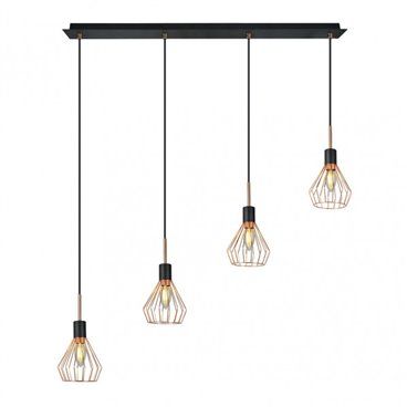 FAB 153594073 | Colgante San Petersburgo 4xe14 Negro/cobre Regx83x13 Cm