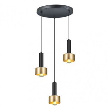FAB 153883016 | Lampara Allende 3xe27 Negro/oro Regx35x35 Cm