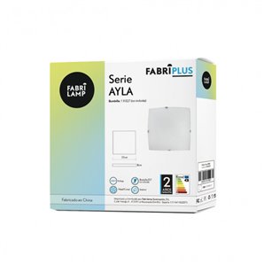 FAB 158382501 | Plafon Cuadrado Ayla 1xe27 Blanco 25x25x6 Cm 2
