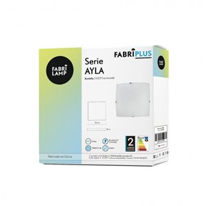 FAB 158383001 | Plafon Cuadrado Ayla 2xe27 Blanco 30x30x7 Cm 2