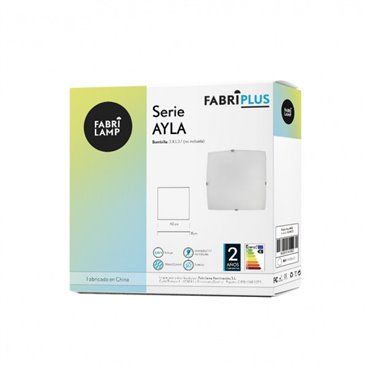 FAB 158384001 | Plafon Cuadrado Ayla 3xe27 Blanco 40x40x7 Cm
