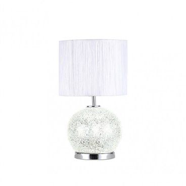 FAB 138472020 | Sobremesa Cristal Secoya 1xe27+LED 5W 4000K 2 Encend.indep  50x30x30 Cm Mosaico Espejo/cromo  C/pant Blanca 