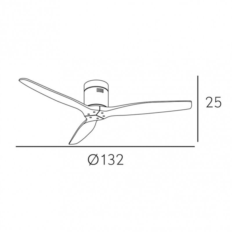 FAB 128290302 | Ventilador Dc Aguilon Marron 3 Aspas Roble 5 Velocidades Sin Luz Remoto Y Temporiz.132d