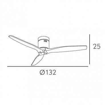 FAB 128290302 | Ventilador Dc Aguilon Marron 3 Aspas Roble 5 Velocidades Sin Luz Remoto Y Temporiz.132d