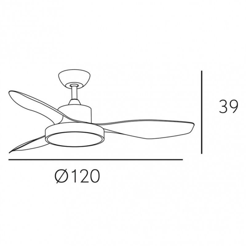 FAB 128591302 | Ventilador Hayate 40w 3300lm Marron 3 Asp 39x120x120cm 3000-4000-6000k C/remoto
