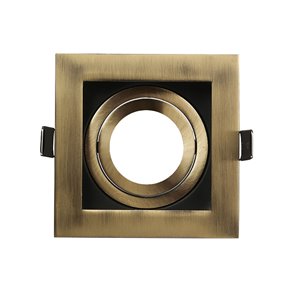 FAB 14368CU73 | Recessed Orient.batu 1xgu10 Square Leather / black 3,5x10x10 Cm Cut 9x9 Cm w / lamp holder