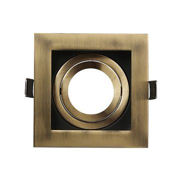 FAB 14368CU73 | Encastré Orient.batu 1xgu10 Carré Cuir / noir 3,5x10x10 Cm Cut 9x9 Cm w / douille