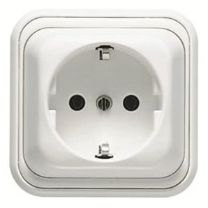 NIESSEN 1588 BL | Lado Schuko Sobre base de soquete 2P+T com protetor inferior branco