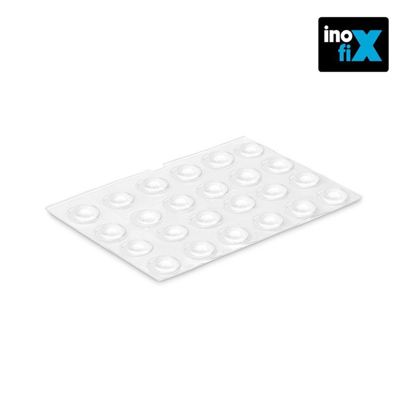 GOTA AUTOADHESIVA PROTECTORA  Ø8 X2,2 MM.( BLISTER 25 UNI).  TRANSPARENTE DE POLIURETANO.GRAN PODER DE AMORTIGUACIÓN DE GOLPES Y