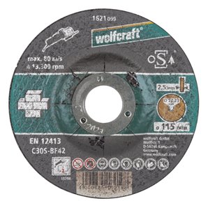 DISCO DE CORTE PARA PIEDRA Ø 115 x 2,5 x 22,23MM. PARA TRONZAR.AMOLADORAS ANGULARES. VELOCIDAD MÁXIMA 80M/SEC. SEGÚN EN 12413 . 