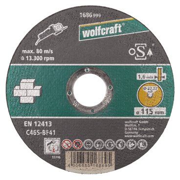 DISCO DE CORTE DE PRECISIÓN PARA PIEDRA Ø 115 x 1,6 x 22,23MM. CORTE LIMPIO . DE LARGA VIDA ÚTIL. SEGÚN EN 1213. WOLFCRAFT
