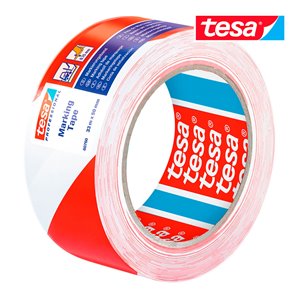 CINTA DE BALIZAR ADHESIVA   ROJO/BLANCO 33M X 50MM 60760 TESA