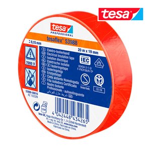 CINTA AISLANTE HOMOLOGADA ROJA 20M X 19MM 53988 TESA