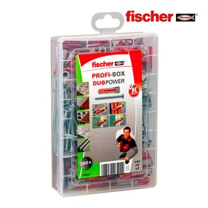 MALETIN 160 UNI DUOPOWER 6/8+TORNILLOS  FISCHER. CONTIENE 50 DUOPOWER 6 X 30, 30 DUOPOWER 8 X 40, ASÍ COMO 50 TORNILLOS DE CABEZ