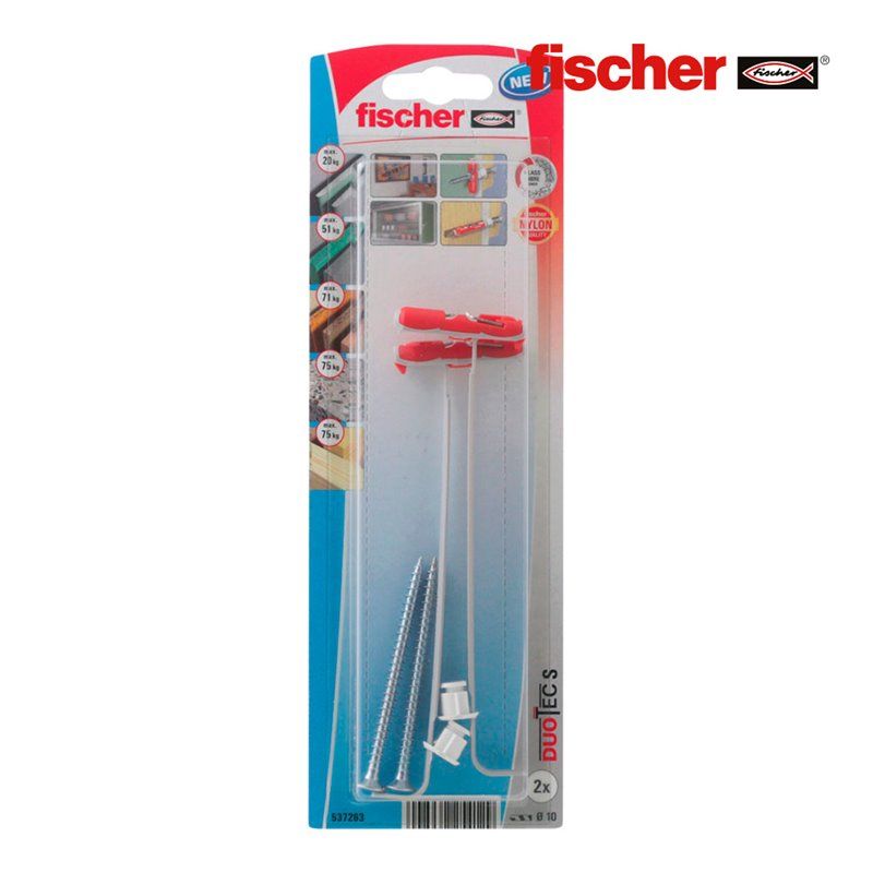 Blister 2 uni duo tec 10 sk + tornillos  537263 fischer