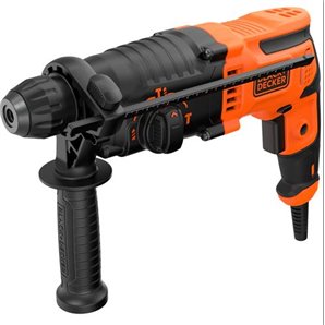  MARTILLO SDS-PLUS 650W  BLACK+DECKER. 3 MODOS 1,4J, VELOCIDAD 0-1.600 RPM,5.600 IPM, CAP.MÁXIMA (HORMIGÓN) 16MM. INCLUYE ADAPTA