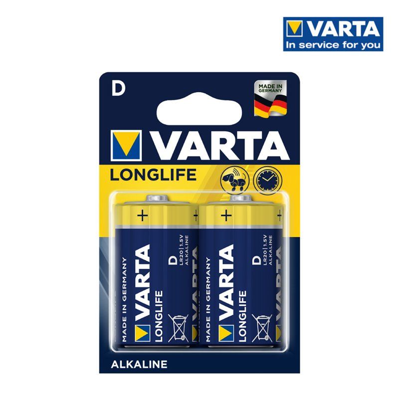 PILA ALKALINA  VARTA D LONGLIFE (BLISTER 2 UNI).MONO MN1300