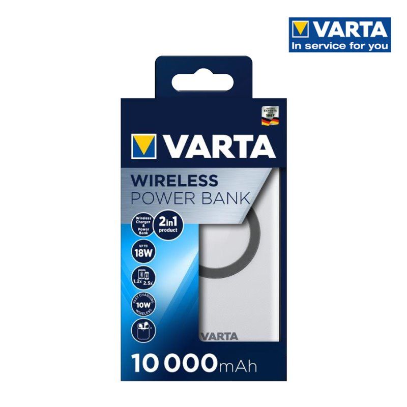 Wireless power bank 10.000 mah varta
