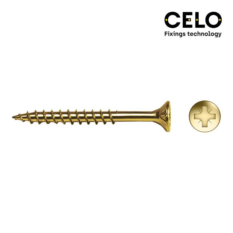 Caja 100 uni. tornillo mad. avell. pz r/parc din/ref vloxp 6x70 bicrom. + lubr. celo