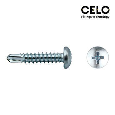 Caixa de 500 unidades de brocas ranhuradas galvanizadas PHILIPS Ø3,9x13mm (rosca para chapa)