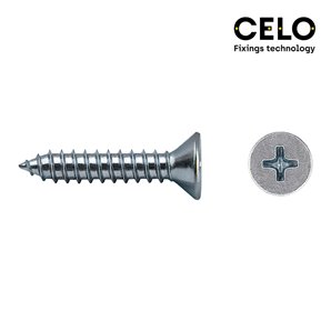 Caixa de 500 unidades de parafusos escareados para chapa PHILIPS Ø4,8x38mm zincados